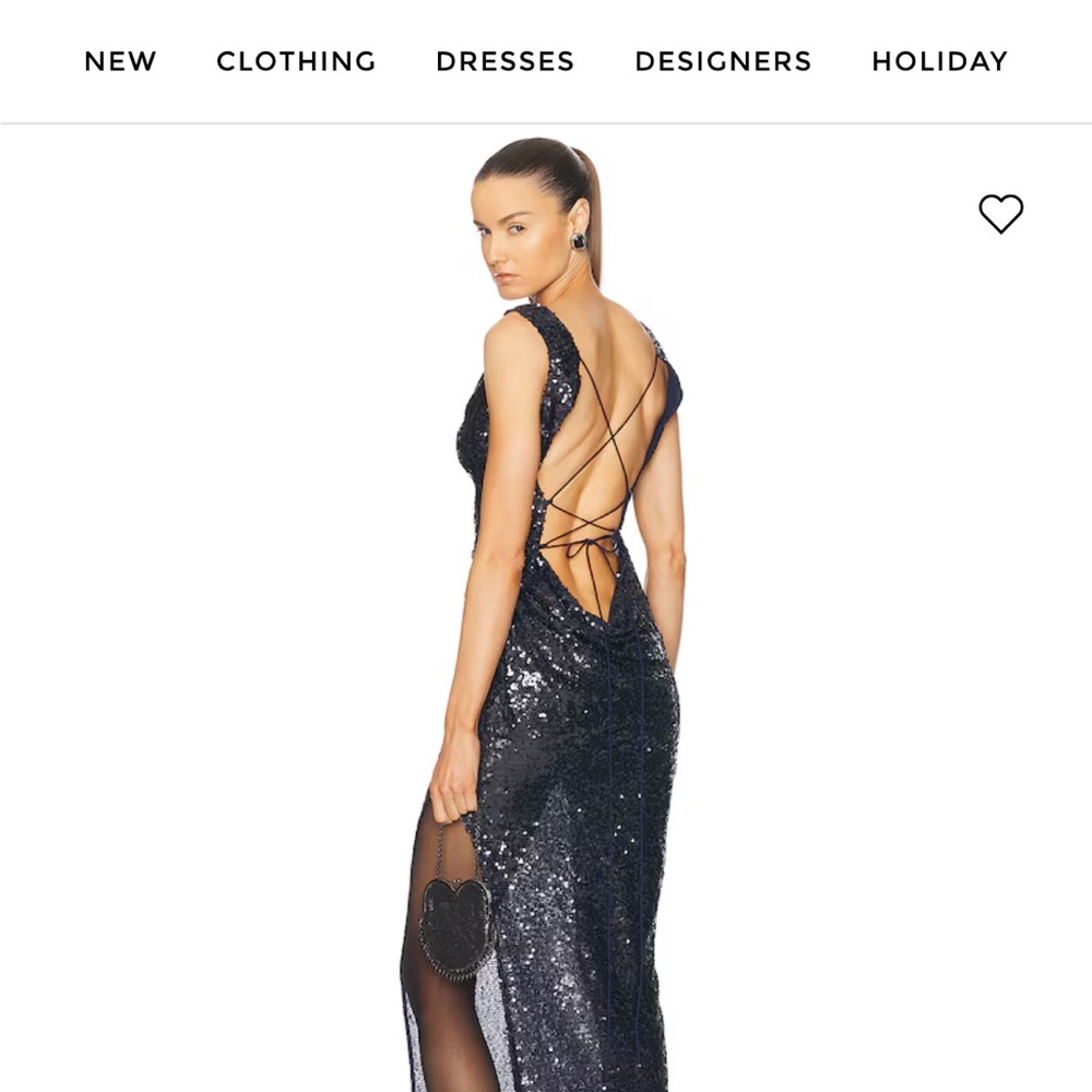 LaPointe - Sexy low + open back rich Navy Sequin Gown | size 8